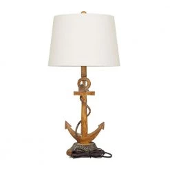 26 in. Brown Polystone Nautical Accent Lamp (Set of 2) by Litton Lane