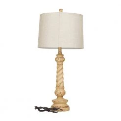 31 in. Brown Polystone Farmhouse Accent Lamp (Set of 2) by Litton Lane
