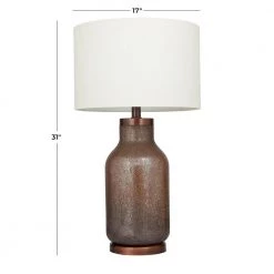 31 in. Brown Glass Modern Accent Lamp by Litton Lane -Litton Lane Sales brown litton lane table lamps 042622 76 1000