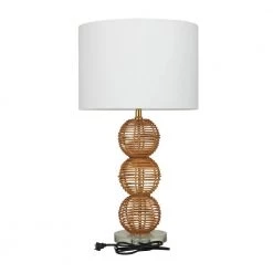 29 in. Brown Wicker Bohemian Accent Lamp by Litton Lane -Litton Lane Sales brown litton lane table lamps 042686 66 1000
