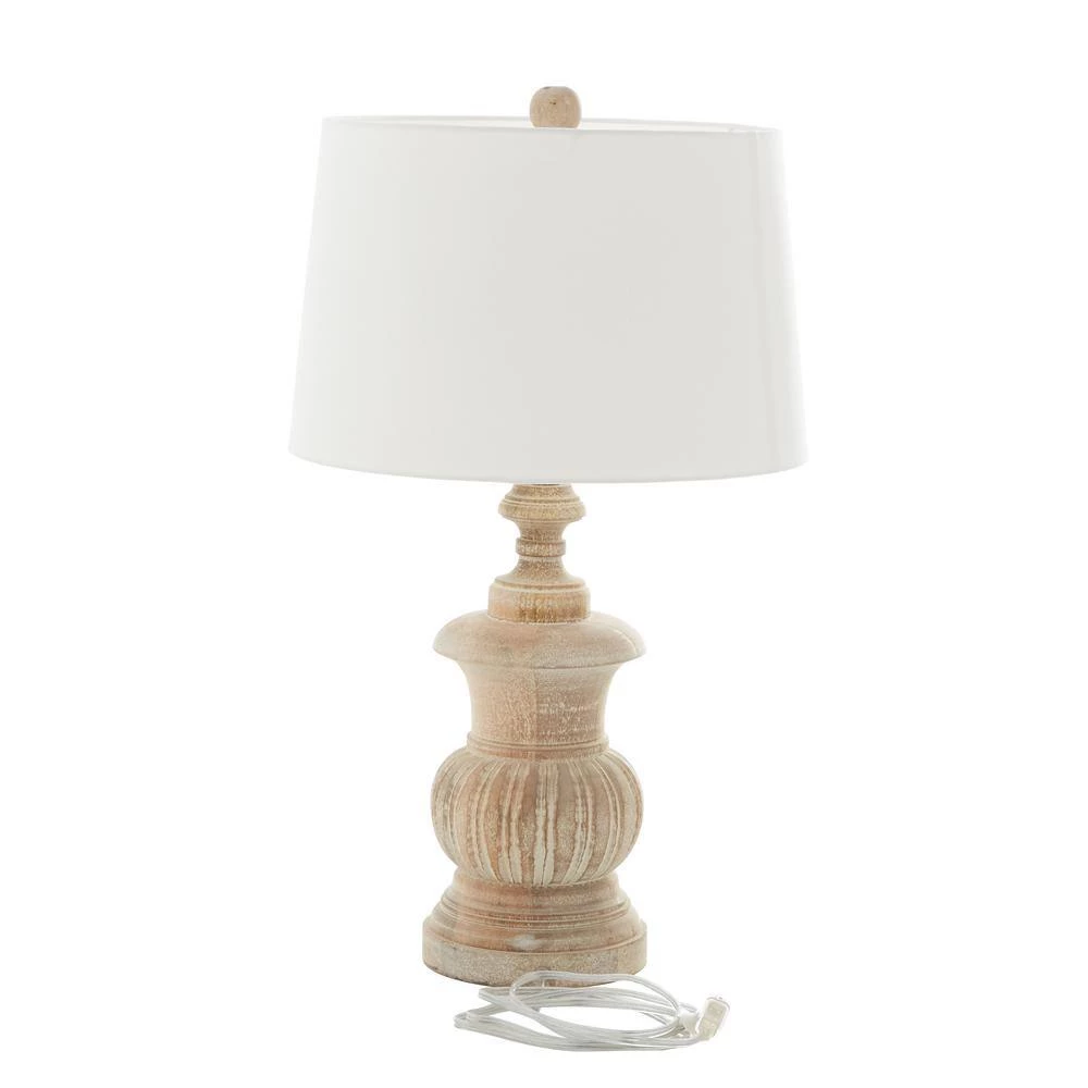 27 in. Brown Mango Wood Table Lamp by Litton Lane 4 27 in. Brown Mango Wood Table Lamp by Litton Lane - Image 2