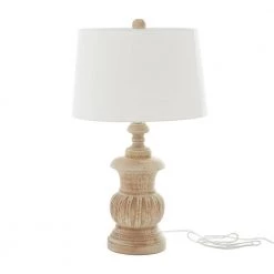 27 in. Brown Mango Wood Table Lamp by Litton Lane 12 27 in. Brown Mango Wood Table Lamp by Litton Lane -Litton Lane Sales brown litton lane table lamps 24838 c3 1000
