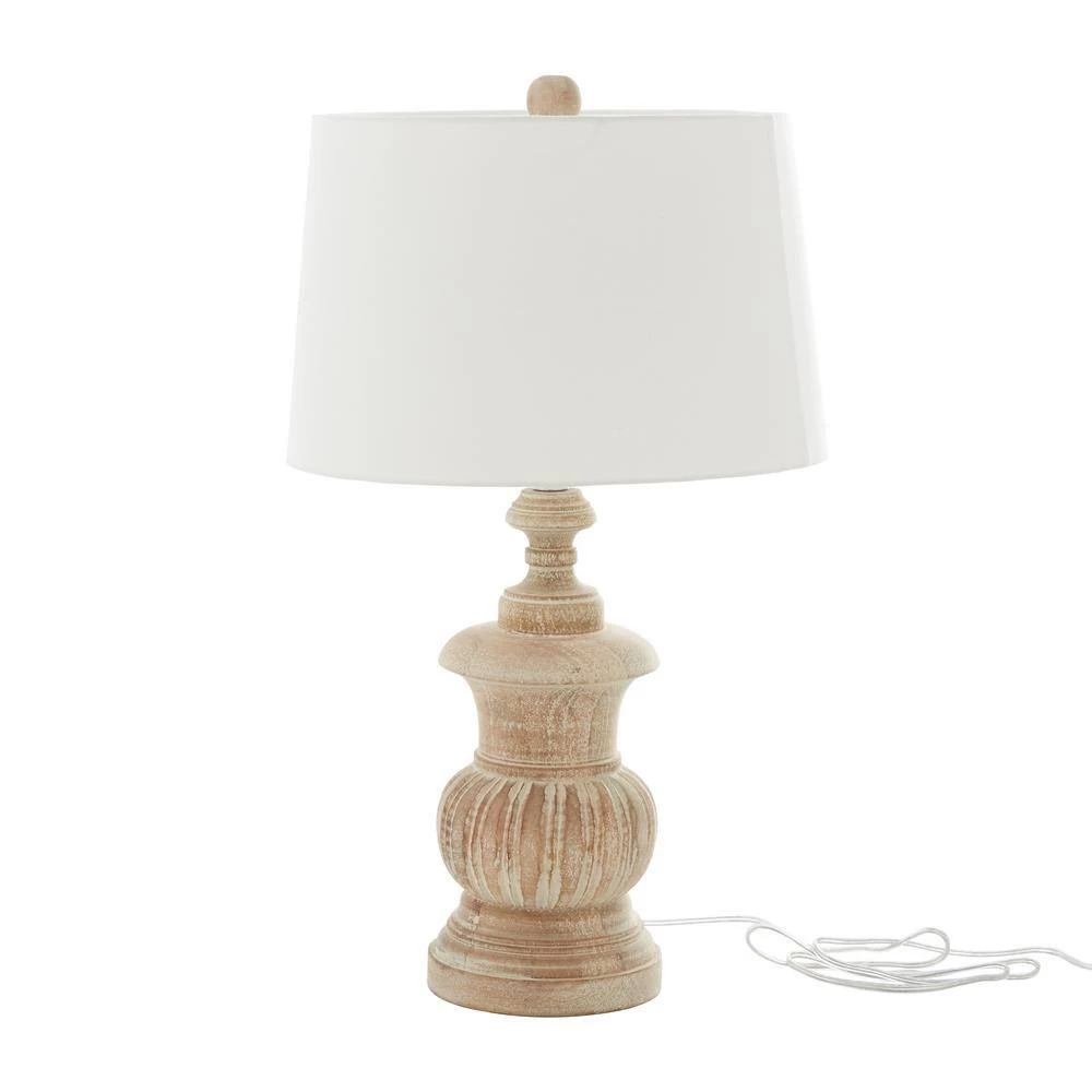 27 in. Brown Mango Wood Table Lamp by Litton Lane 5 27 in. Brown Mango Wood Table Lamp by Litton Lane - Image 3