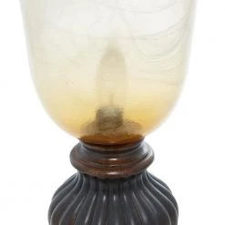 8 in. x 18 in. Rustic Elegance Brown Polystone and Gold Glass Candle Home Decor by Litton Lane -Litton Lane Sales brown litton lane table lamps 44938 44 1000