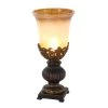 8 in. x 18 in. Rustic Elegance Brown Polystone and Gold Glass Candle Home Decor by Litton Lane -Litton Lane Sales brown litton lane table lamps 44938 64 1000
