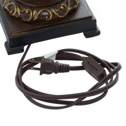 8 in. x 18 in. Rustic Elegance Brown Polystone and Gold Glass Candle Home Decor by Litton Lane -Litton Lane Sales brown litton lane table lamps 44938 fa 1000