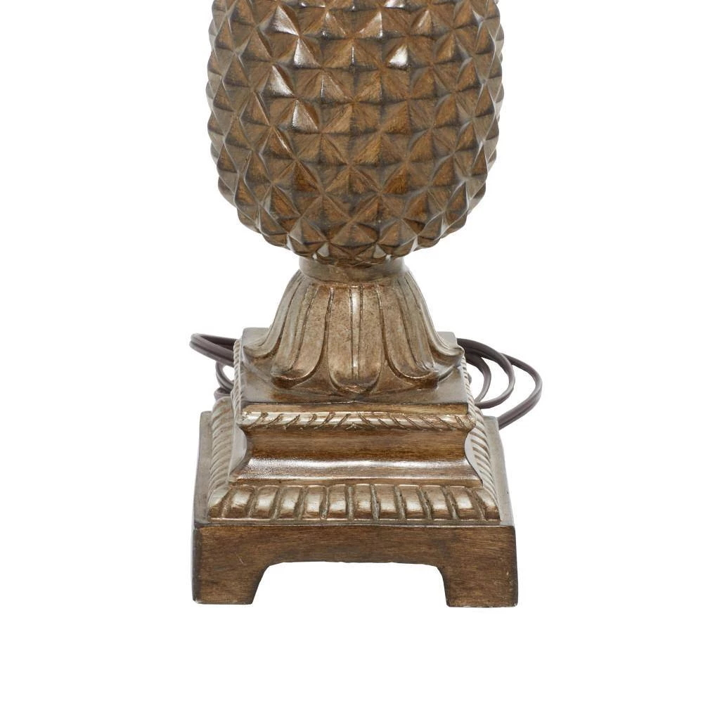 15 in. Brown Polystone Table Lamp (Set of 2) by Litton Lane 8 15 in. Brown Polystone Table Lamp (Set of 2) by Litton Lane - Image 6