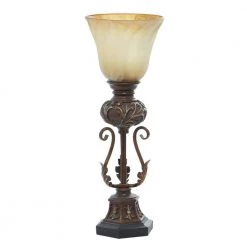 20 in. Brown Metal Uplight by Litton Lane -Litton Lane Sales brown litton lane table lamps 95758 4f 1000
