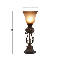 20 in. Brown Metal Uplight by Litton Lane -Litton Lane Sales brown litton lane table lamps 95758 76 1000