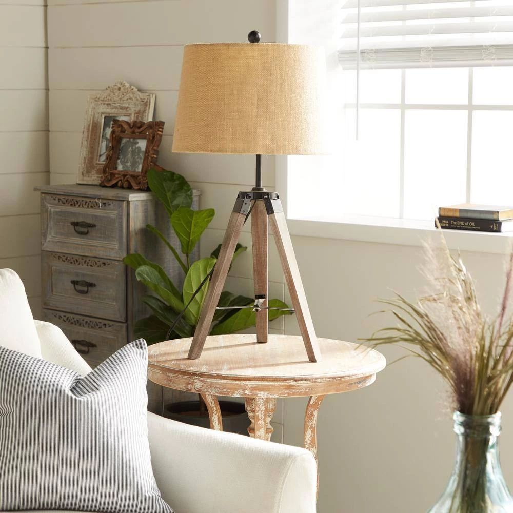 30 in. Brown Wood Table Lamp (Set of 2) by Litton Lane 11 30 in. Brown Wood Table Lamp (Set of 2) by Litton Lane - Image 9