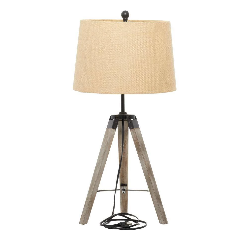 30 in. Brown Wood Table Lamp (Set of 2) by Litton Lane 7 30 in. Brown Wood Table Lamp (Set of 2) by Litton Lane - Image 5