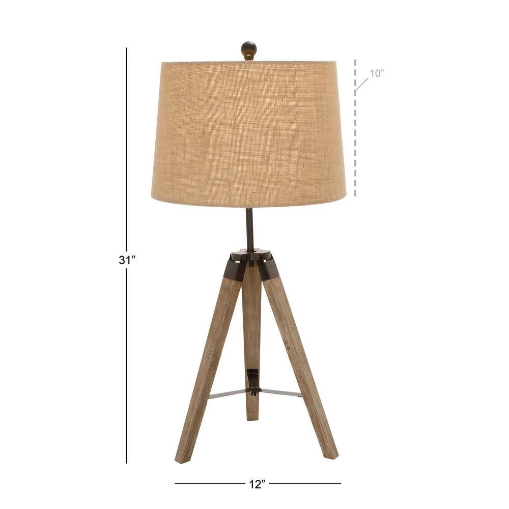 30 in. Brown Wood Table Lamp (Set of 2) by Litton Lane 6 30 in. Brown Wood Table Lamp (Set of 2) by Litton Lane - Image 4