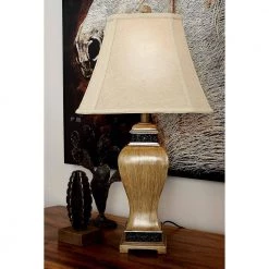 29 in. Brown Polystone Table Lamp (Set of 2) by Litton Lane -Litton Lane Sales brown litton lane table lamps 97377 31 1000