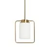 Ezra - Modern 1-Light Brushed Brass Metal and Frosted Glass Pendant Light by Robert Stevenson Lighting
