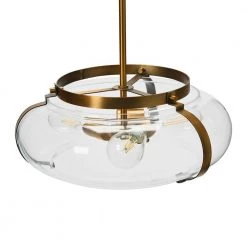 Alston 3-Light Glass and Metal Ceiling Light, Brushed Bronze by Robert Stevenson Lighting -Litton Lane Sales brushed bronze robert stevenson lighting chandeliers ec1217 1f 1000