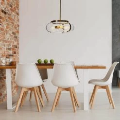 Alston 3-Light Glass and Metal Ceiling Light, Brushed Bronze by Robert Stevenson Lighting -Litton Lane Sales brushed bronze robert stevenson lighting chandeliers ec1217 31 1000