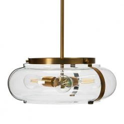 Alston 3-Light Glass and Metal Ceiling Light, Brushed Bronze by Robert Stevenson Lighting -Litton Lane Sales brushed bronze robert stevenson lighting chandeliers ec1217 4f 1000