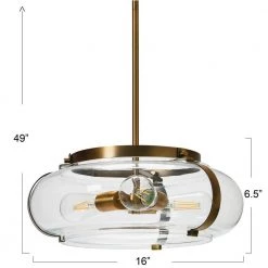 Alston 3-Light Glass and Metal Ceiling Light, Brushed Bronze by Robert Stevenson Lighting -Litton Lane Sales brushed bronze robert stevenson lighting chandeliers ec1217 76 1000