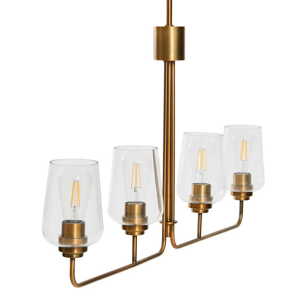 Holden - Metal and Glass 4 Light Chandelier, Brushed Bronze by Robert Stevenson Lighting 7 Holden - Metal and Glass 4 Light Chandelier, Brushed Bronze by Robert Stevenson Lighting - Image 5
