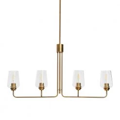 Holden - Metal and Glass 4 Light Chandelier, Brushed Bronze by Robert Stevenson Lighting