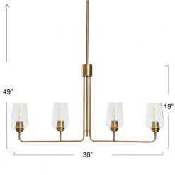 Holden - Metal and Glass 4 Light Chandelier, Brushed Bronze by Robert Stevenson Lighting 16 Holden - Metal and Glass 4 Light Chandelier, Brushed Bronze by Robert Stevenson Lighting -Litton Lane Sales brushed bronze robert stevenson lighting chandeliers ec1222 76 1000