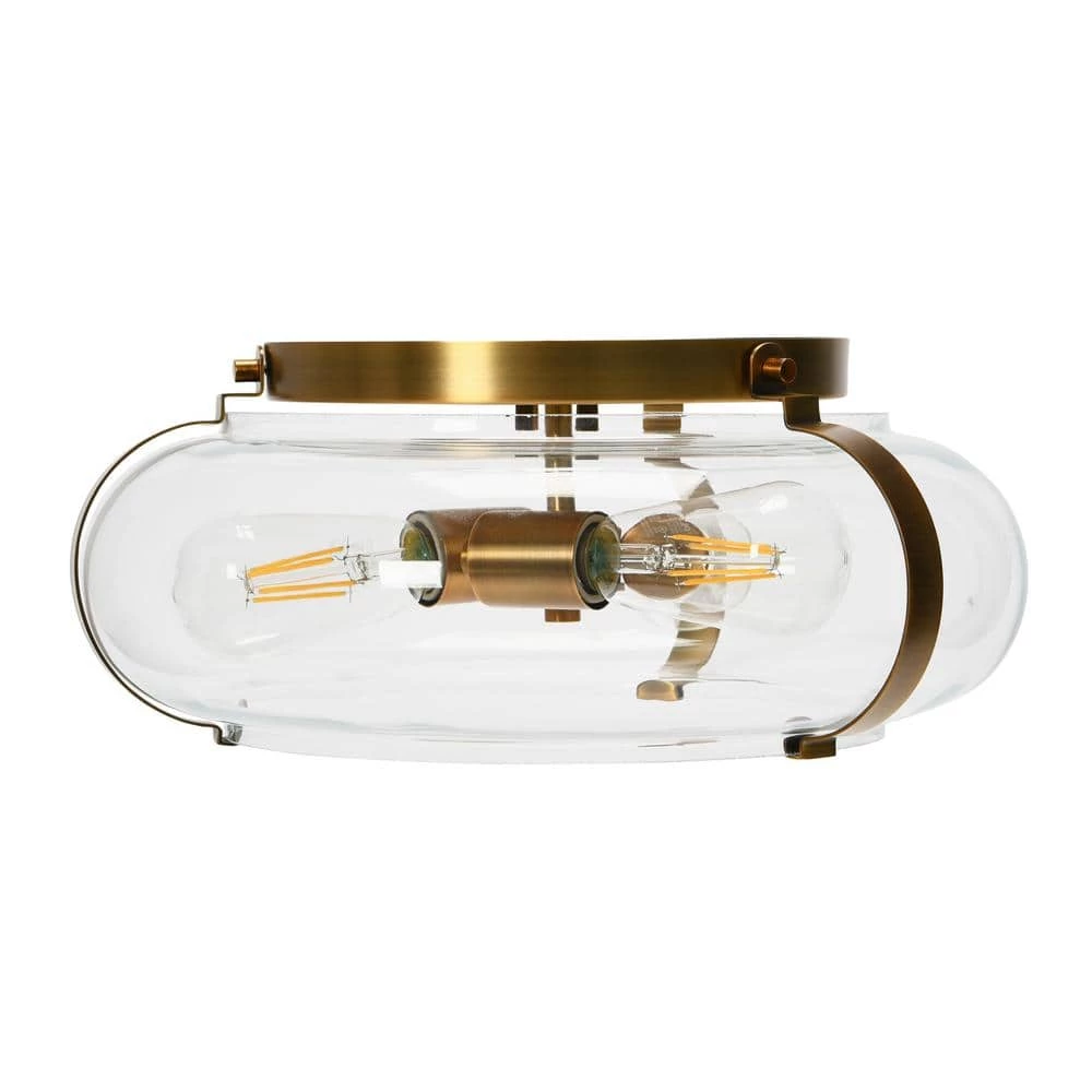 Alston - Glass and Metal Flush Mount Ceiling Light, Brushed Bronze by Robert Stevenson Lighting 6 Alston - Glass and Metal Flush Mount Ceiling Light, Brushed Bronze by Robert Stevenson Lighting - Image 4