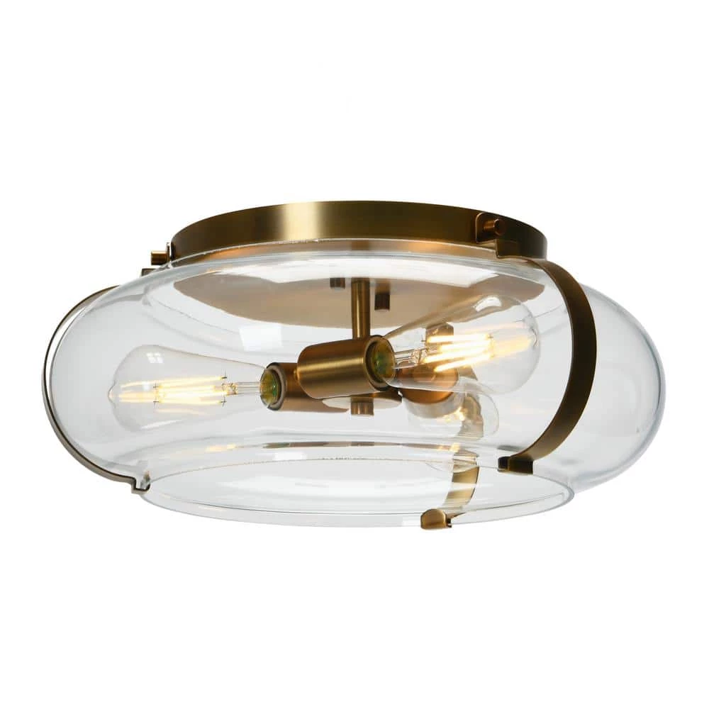 Alston - Glass and Metal Flush Mount Ceiling Light, Brushed Bronze by Robert Stevenson Lighting 7 Alston - Glass and Metal Flush Mount Ceiling Light, Brushed Bronze by Robert Stevenson Lighting - Image 5