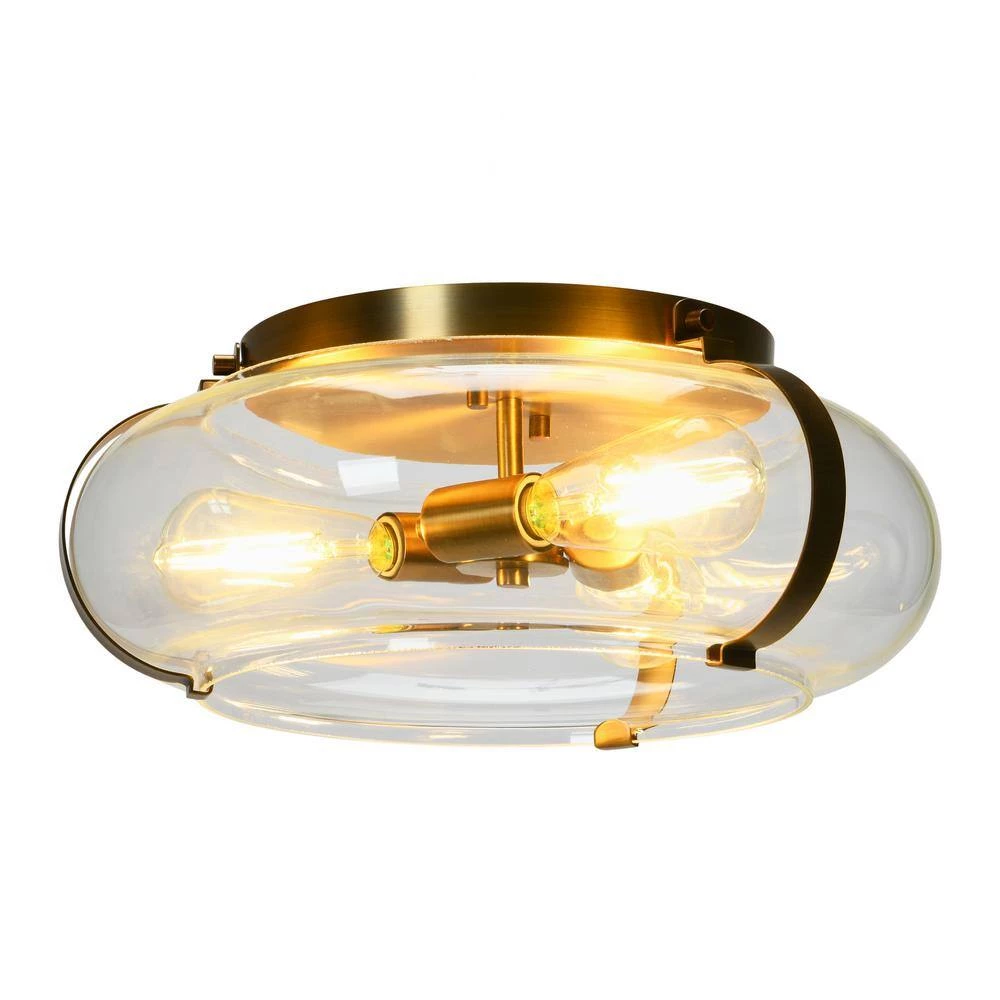 Alston - Glass and Metal Flush Mount Ceiling Light, Brushed Bronze by Robert Stevenson Lighting 5 Alston - Glass and Metal Flush Mount Ceiling Light, Brushed Bronze by Robert Stevenson Lighting - Image 3