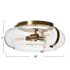 Alston - Glass and Metal Flush Mount Ceiling Light, Brushed Bronze by Robert Stevenson Lighting 14 Alston - Glass and Metal Flush Mount Ceiling Light, Brushed Bronze by Robert Stevenson Lighting -Litton Lane Sales brushed bronze robert stevenson lighting flush mount lights ec1218 fa 1000