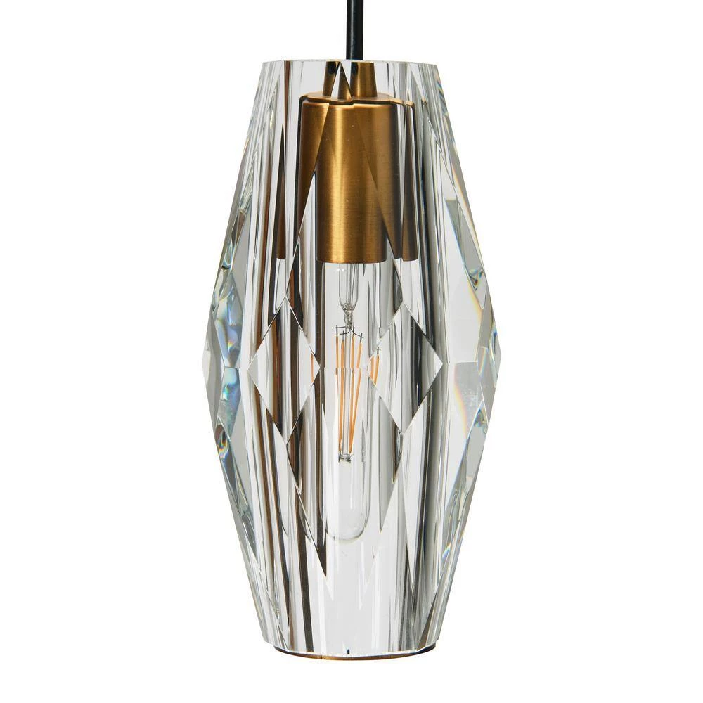 Celia - 1 Faceted Crystal and Metal Pendant Light, Brushed Bronze by Robert Stevenson Lighting 5 Celia - 1 Faceted Crystal and Metal Pendant Light, Brushed Bronze by Robert Stevenson Lighting - Image 3