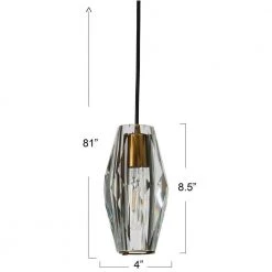Celia - 1 Faceted Crystal and Metal Pendant Light, Brushed Bronze by Robert Stevenson Lighting 14 Celia - 1 Faceted Crystal and Metal Pendant Light, Brushed Bronze by Robert Stevenson Lighting -Litton Lane Sales brushed bronze robert stevenson lighting pendant lights ec1219 fa 1000