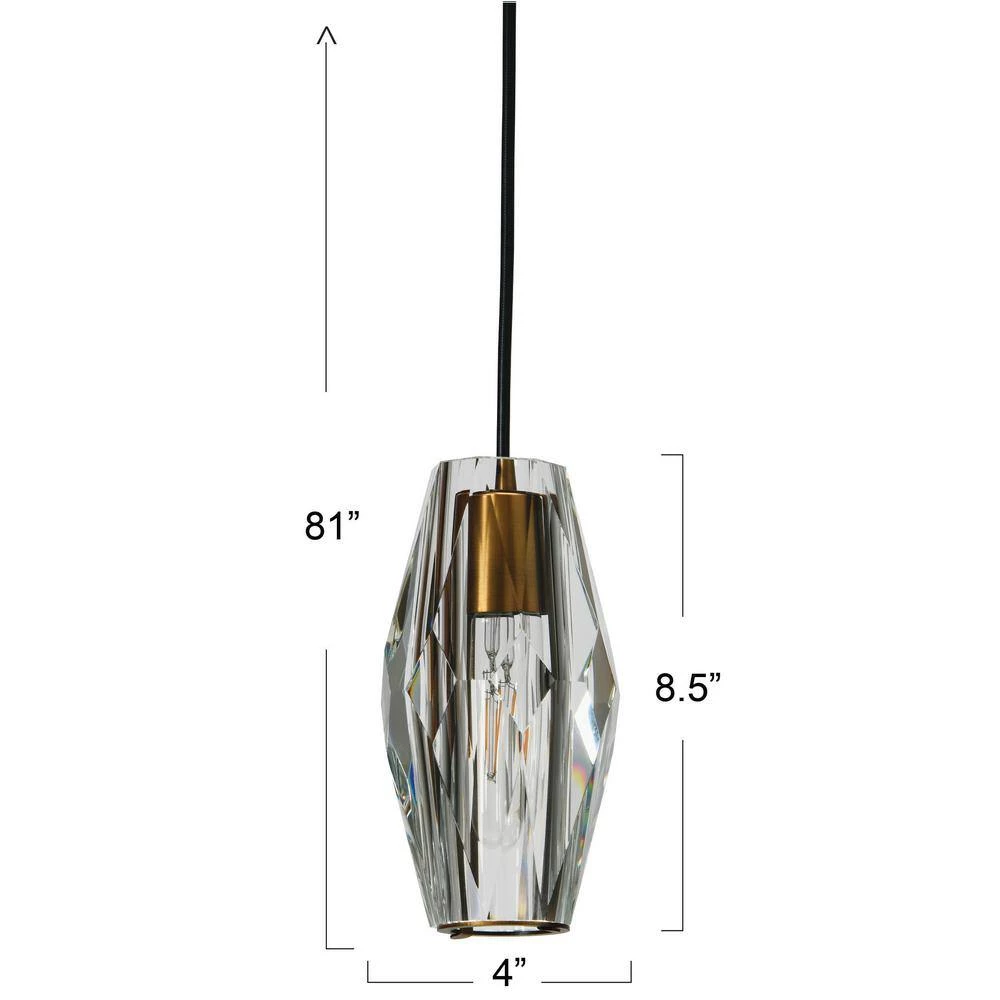 Celia - 1 Faceted Crystal and Metal Pendant Light, Brushed Bronze by Robert Stevenson Lighting 8 Celia - 1 Faceted Crystal and Metal Pendant Light, Brushed Bronze by Robert Stevenson Lighting - Image 6