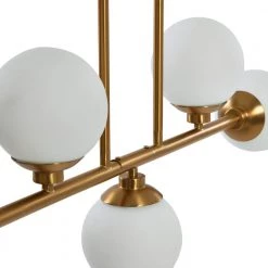 Lorne - 5-Light Brushed Gold Metal and Frosted Glass Chandelier by Robert Stevenson Lighting 11 Lorne - 5-Light Brushed Gold Metal and Frosted Glass Chandelier by Robert Stevenson Lighting -Litton Lane Sales brushed gold robert stevenson lighting chandeliers ec1128b 1f 1000