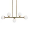 Lorne - 5-Light Brushed Gold Metal and Frosted Glass Chandelier by Robert Stevenson Lighting 1 Lorne - 5-Light Brushed Gold Metal and Frosted Glass Chandelier by Robert Stevenson Lighting -Litton Lane Sales brushed gold robert stevenson lighting chandeliers ec1128b 64 1000