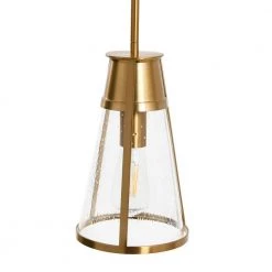 Jaxon - Brushed Gold Metal and Seedy Glass Ceiling 1 Pendant Light by Robert Stevenson Lighting -Litton Lane Sales brushed gold robert stevenson lighting pendant lights ec1142b 1f 1000
