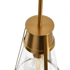 Jaxon - Brushed Gold Metal and Seedy Glass Ceiling 1 Pendant Light by Robert Stevenson Lighting -Litton Lane Sales brushed gold robert stevenson lighting pendant lights ec1142b 44 1000