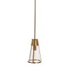 Jaxon - Brushed Gold Metal and Seedy Glass Ceiling 1 Pendant Light by Robert Stevenson Lighting