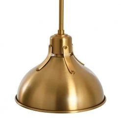 Cooper - Brushed Gold Metal Ceiling Light with Shade by Robert Stevenson Lighting -Litton Lane Sales brushed gold robert stevenson lighting pendant lights ec1155b 44 1000