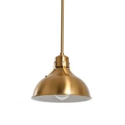 Cooper - Brushed Gold Metal Ceiling Light with Shade by Robert Stevenson Lighting
