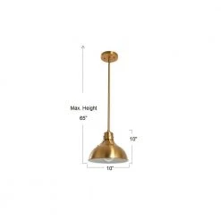 Cooper - Brushed Gold Metal Ceiling Light with Shade by Robert Stevenson Lighting -Litton Lane Sales brushed gold robert stevenson lighting pendant lights ec1155b 76 1000