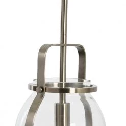 Channing - 3 Light Antique Polished Nickel Metal and Glass Ceiling Pendant Light by Robert Stevenson Lighting -Litton Lane Sales brushed gold robert stevenson lighting pendant lights ec1161b fa 1000