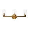 Berkley - 23 in. 3-Light Brushed Gold Metal and Glass Vanity Light by Robert Stevenson Lighting