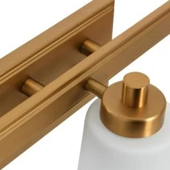 Sullivan Park - 3-Light Brushed Gold Metal and Frosted Glass Vanity Light by Robert Stevenson Lighting 13 Sullivan Park - 3-Light Brushed Gold Metal and Frosted Glass Vanity Light by Robert Stevenson Lighting -Litton Lane Sales brushed gold robert stevenson lighting vanity lighting ec1177c 44 1000