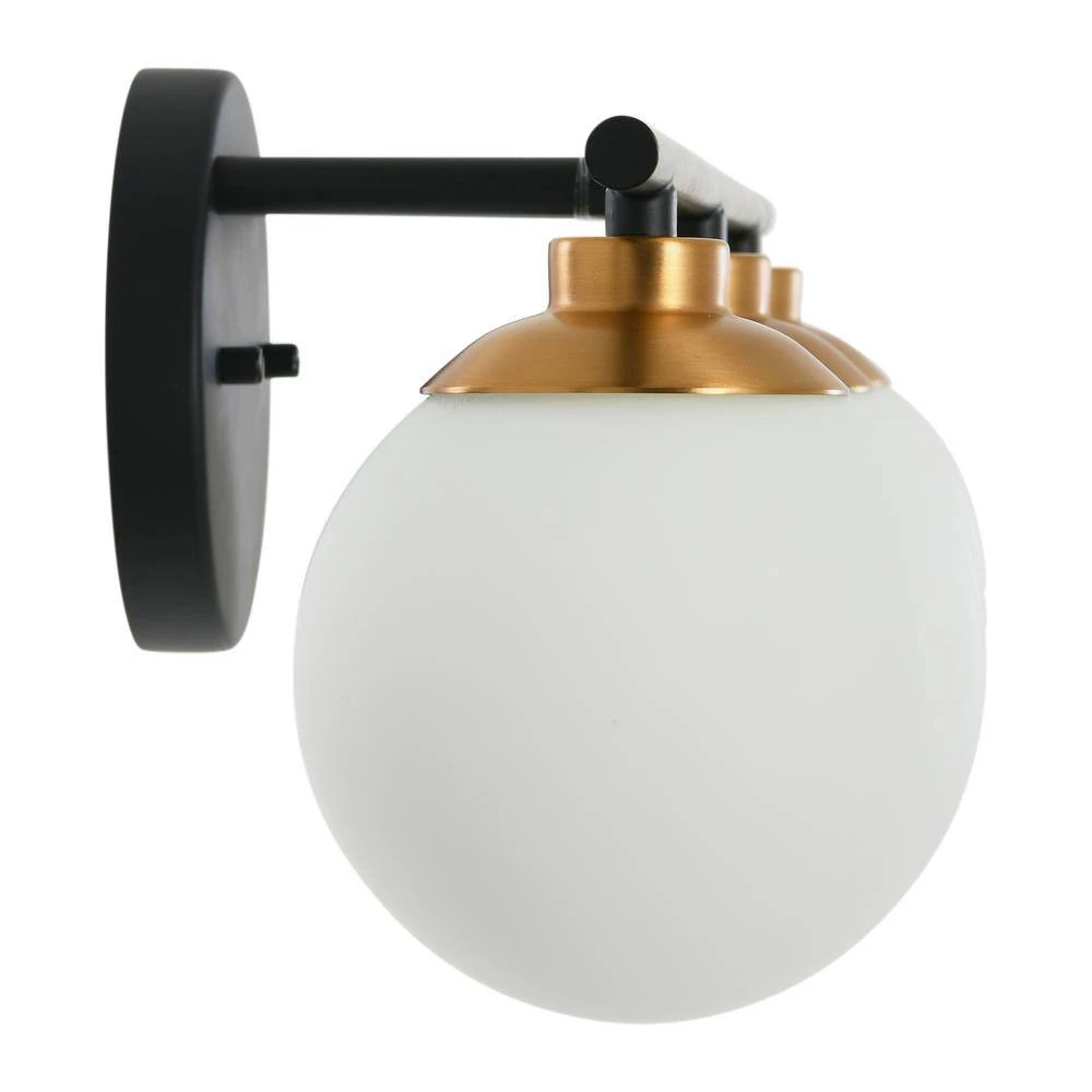 Lorne - 21 in. 3-Light Matte Black and Brushed Gold Vanity Light Metal and Frosted Glass by Robert Stevenson Lighting 6 Lorne - 21 in. 3-Light Matte Black and Brushed Gold Vanity Light Metal and Frosted Glass by Robert Stevenson Lighting - Image 4
