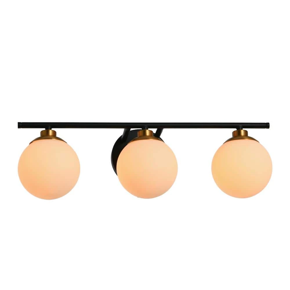 Lorne - 21 in. 3-Light Matte Black and Brushed Gold Vanity Light Metal and Frosted Glass by Robert Stevenson Lighting 4 Lorne - 21 in. 3-Light Matte Black and Brushed Gold Vanity Light Metal and Frosted Glass by Robert Stevenson Lighting - Image 2