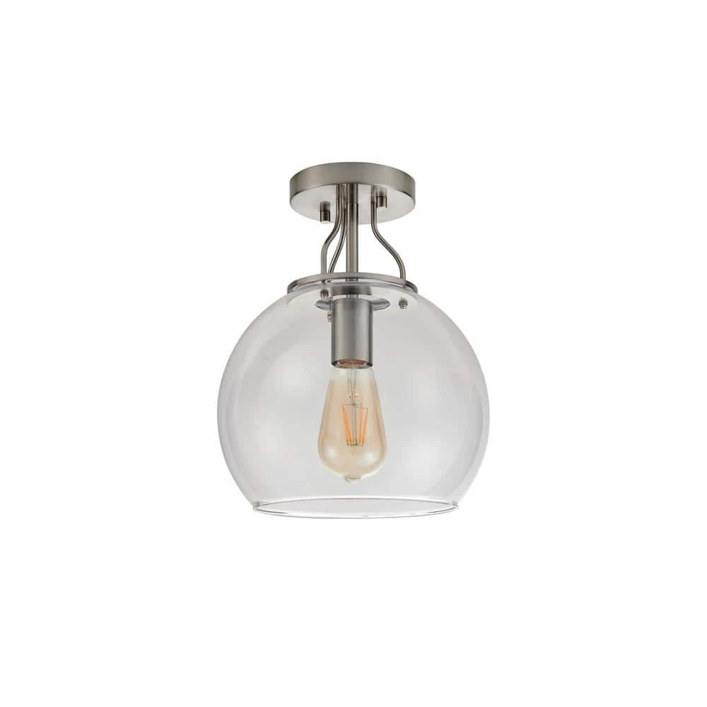 Oakley 10 in. Dia 1-Light Brushed Nickel Flush Mount Ceiling Fixture by Bromi Design 3 Oakley 10 in. Dia 1-Light Brushed Nickel Flush Mount Ceiling Fixture by Bromi Design