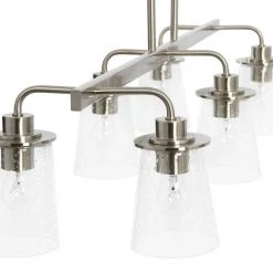 Jameson - 6-Light Brushed Nickel Chandelier Metal and Seedy Glass by Robert Stevenson Lighting 12 Jameson - 6-Light Brushed Nickel Chandelier Metal and Seedy Glass by Robert Stevenson Lighting -Litton Lane Sales brushed nickel robert stevenson lighting chandeliers ec1132b 44 1000