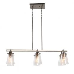 Jameson - 6-Light Brushed Nickel Chandelier Metal and Seedy Glass by Robert Stevenson Lighting 10 Jameson - 6-Light Brushed Nickel Chandelier Metal and Seedy Glass by Robert Stevenson Lighting -Litton Lane Sales brushed nickel robert stevenson lighting chandeliers ec1132b 4f 1000