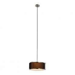 Harrison - 1-Light Black and Brushed Nickel Metal Modern Drum Pendant with Caged Linen Shade by Robert Stevenson Lighting 9 Harrison - 1-Light Black and Brushed Nickel Metal Modern Drum Pendant with Caged Linen Shade by Robert Stevenson Lighting -Litton Lane Sales brushed nickel robert stevenson lighting chandeliers ec1275 31 1000
