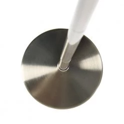 Harrison -1-Light Black and Brushed Nickel Semi-Flush Mount Drum Pendant, Caged Linen Shade by Robert Stevenson Lighting -Litton Lane Sales brushed nickel robert stevenson lighting flush mount lights ec1274 44 1000